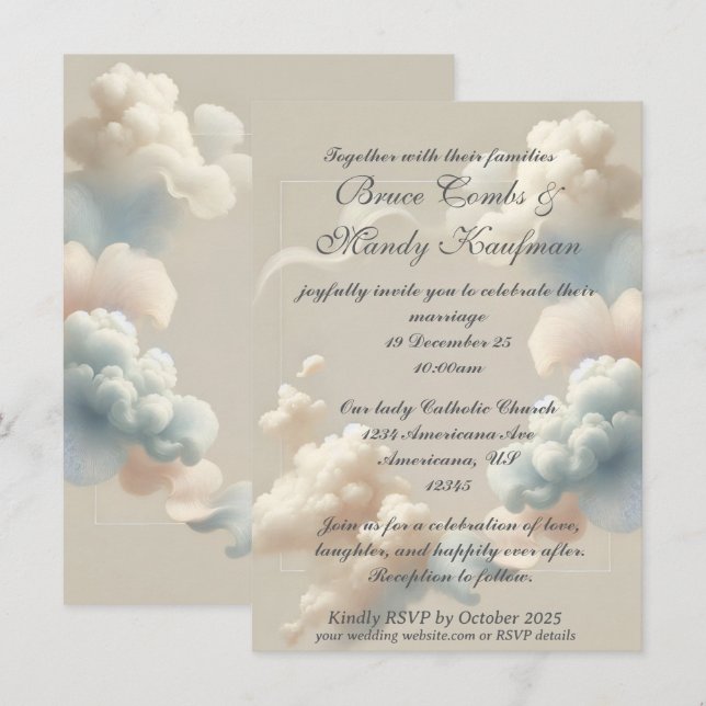 Convite Éter Bliss (sem folha de alumínio) (Frente/Verso)