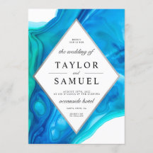 Convite etéreo do casamento da ilha da praia da