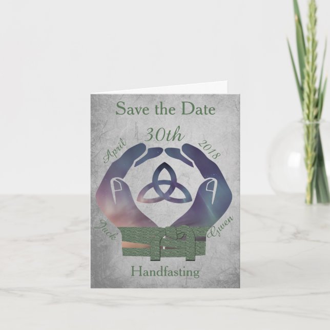 Convite Eternity Handfasting Save the Date Note Card (Frente)