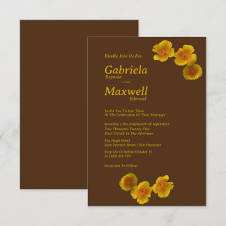 Convite Eterno Blossom California Poppy Casamento