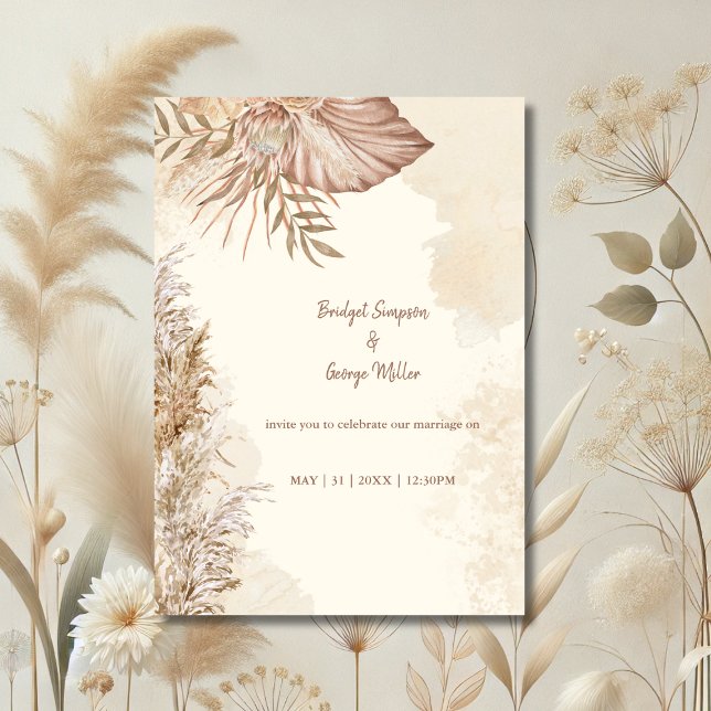 Convite Eterno Boho Neutral Wedding (Criador carregado)