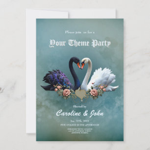 Convite Eterno Bond, Black and White Swans in Love.