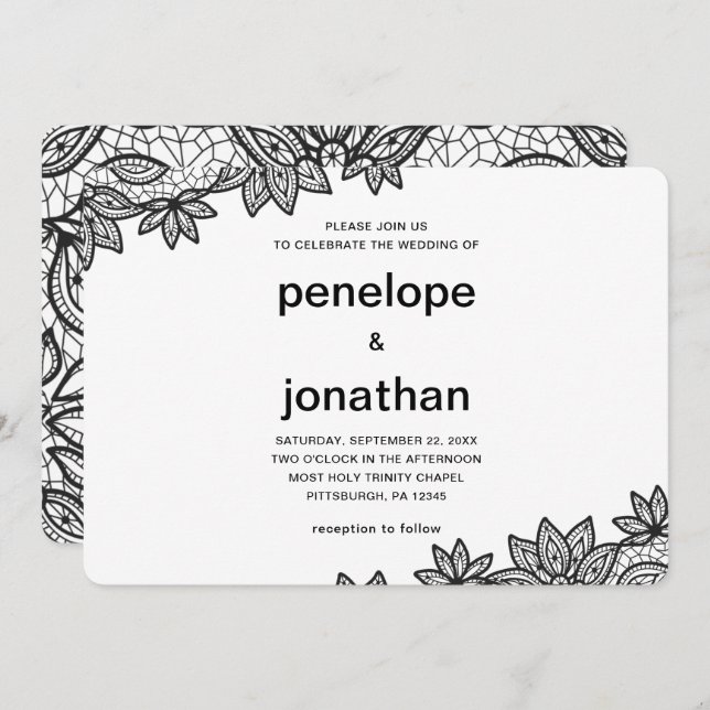 Convite Eterno Casamento de Lace (Frente/Verso)