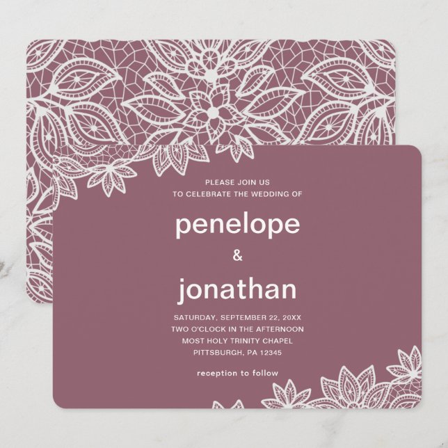 Convite Eterno Casamento de Lace (Frente/Verso)