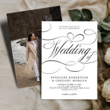 Eterno de caligrafia moderna Casamento Negro Branc