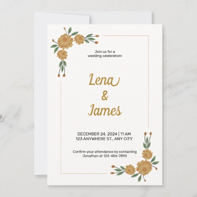 Convite Eterno e Romântico Floral (Frente)