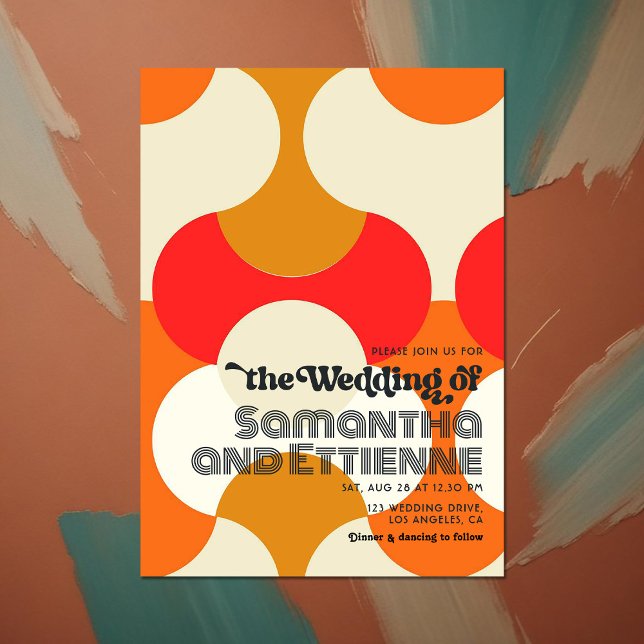 Convite Eterno Love Retro Vibes Casamento (Timeless Love Retro Vibes Wedding Invitation)