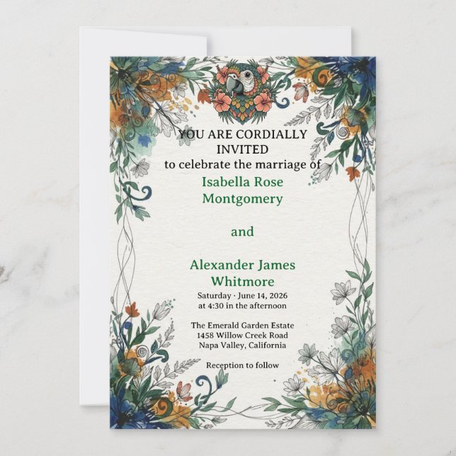 Convite Ethereal Watercolor Soft Pastels Elegant Wedding I (Frente)