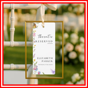 Convite Etiqueta de Cadeira de Assento Reservado Floral Bo