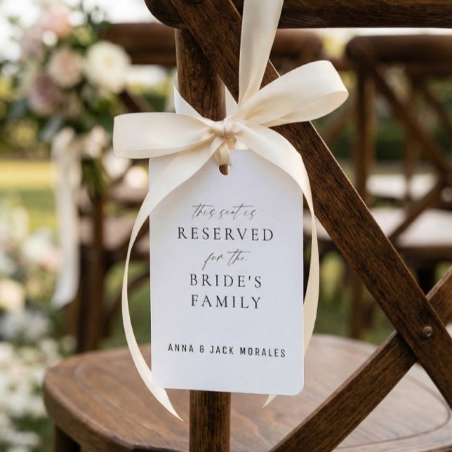 Convite Etiqueta de Nome de Casamento Simples Clássica Neu (Criador carregado)