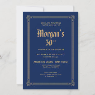 Convite Etiqueta de uísque Royal Blue Inspirada no Anivers