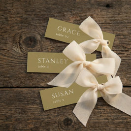 Convite Etiquetas de Mesa com Nome para Casamento em Ouro