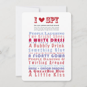 Convite Eu adoro o jogo de fotos de espião