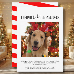 Convite Eu Ajudou a Lamer os Envelopes Foto de Cachorro Na