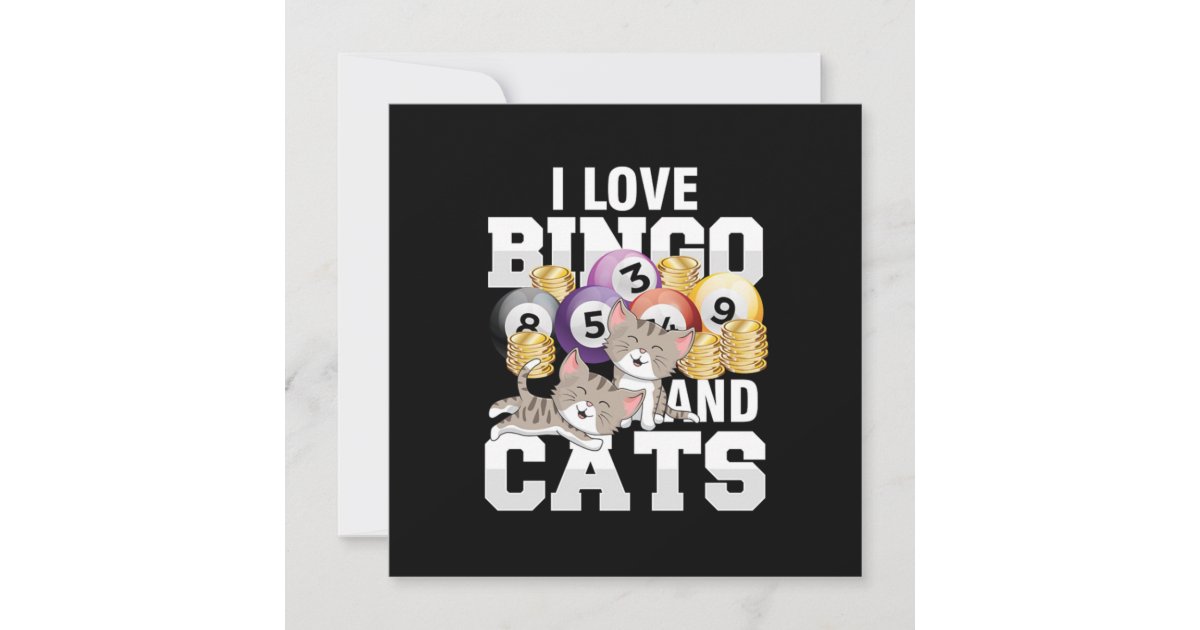 Convite Eu Amo Bingo E Gatos Gatinho Gatinho Sortudo Jogo
