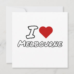 Convite Eu amo coração cidade de Melbourne