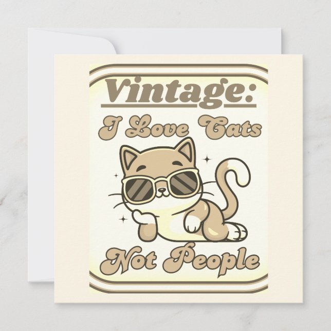 Convite Eu amo gatos, não pessoas (Frente)