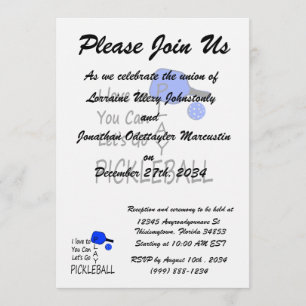 Convite eu amo-lhe posso deixo para ir azul do pickleball