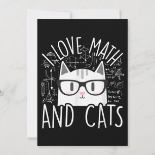 Convite Eu Amo Matemática E Gatos Gatinho Fofo Gato