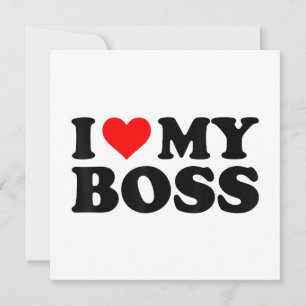 Convite Eu Amo Meu Chefe Coração Vermelho Engraçado Chefe 