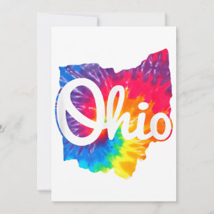 Convite Eu Amo Meu Lar Ohio Script Tie Dye Ohio