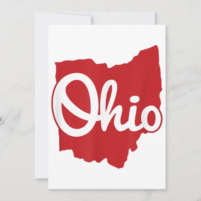 Convite Eu Amo Meu Ohio Home Script Ohio (Frente)