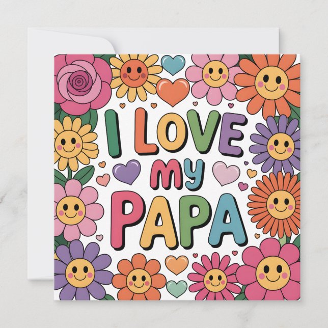 Convite Eu amo meu papai (Frente)