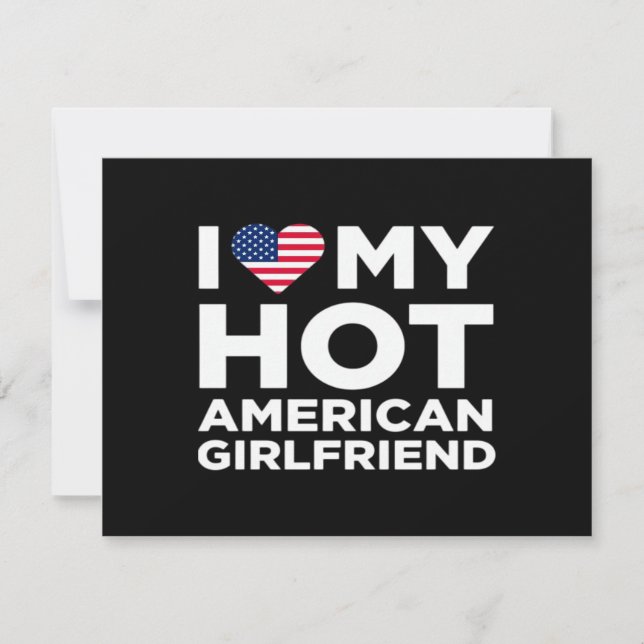 Convite Eu Amo Minha Namorada Americana Sensual (Frente)