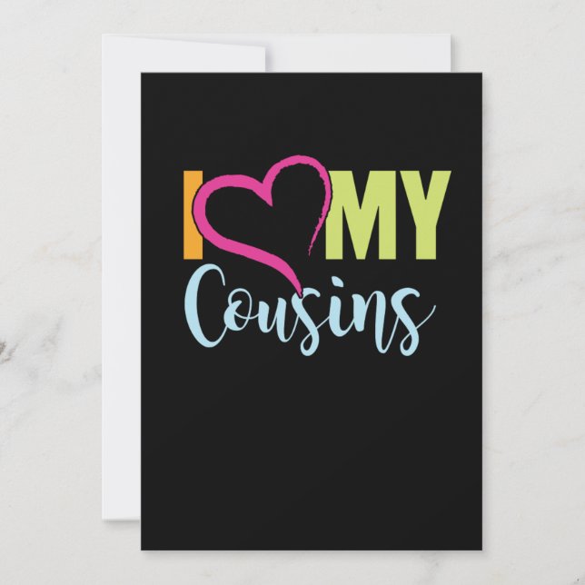 Convite Eu Amo Os Meus Primos Irmão Irmã Tia Tio Gift (Frente)