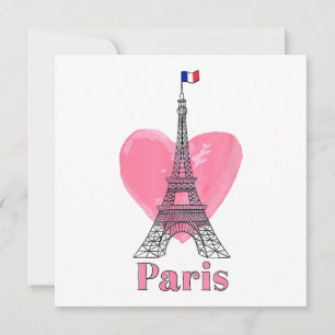 Convite Eu Amo Paris Torre Eiffel França Presente
