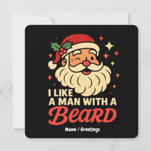 Convite Eu Amo Um Homem Com Barba Natal Papai Noel Engraça