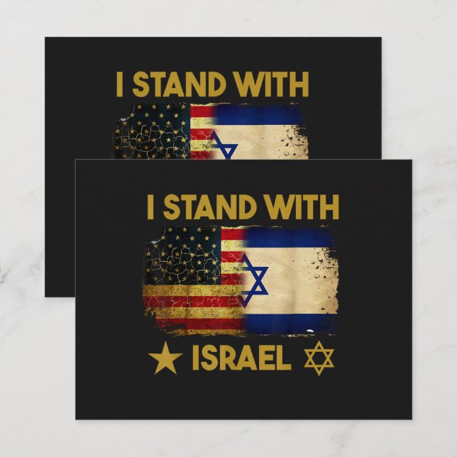 Convite Eu Apoio Israel Bandeira da América (Frente/Verso)