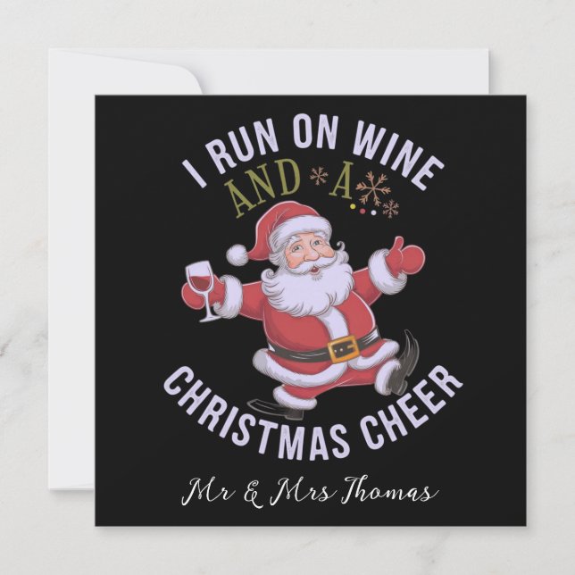 Convite Eu corro no vinho e no Natal (Frente)