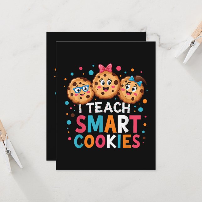 Convite Eu Ensino Biscoitos Inteligentes De Volta à Escola (Frente/Verso In Situ)