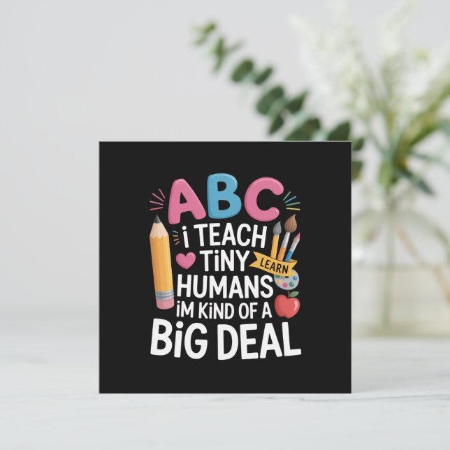 Convite Eu Ensino Humanos Pequenos Apreciação de Professor (Em pé/Frente)