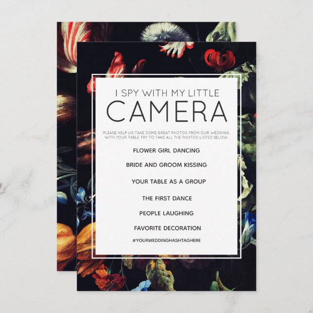 Convite Eu Espio Com a Minha Pequena Câmera Jogo de Casame (Frente/Verso)