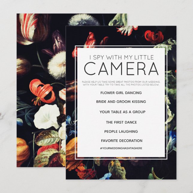 Convite Eu Espiono Com a Minha Pequena Câmera Jogo de Casa (Frente/Verso)