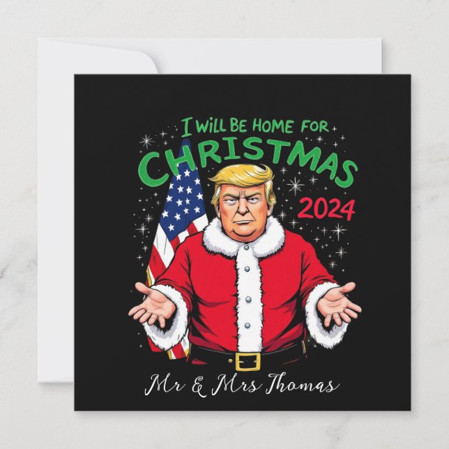 Convite Eu estarei em casa para as celebrações de Natal de (Frente)