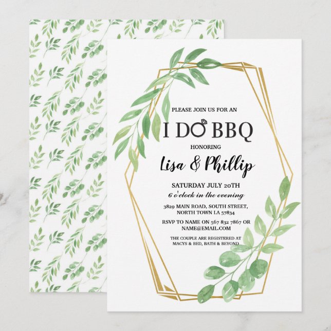 Convite Eu faço a folha Dourado do quadro da festa de (Frente/Verso)