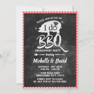 Convite EU FAÇO A Xadrez Vermelha CHURRASCO Festa de noiv