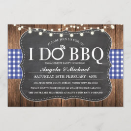 Convite EU FAÇO casais azuis do marinho do CHURRASCO o