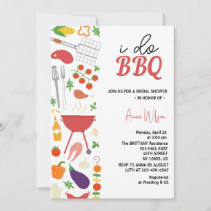 Convite Eu faço churrasco casais chuveiro engajamento casa