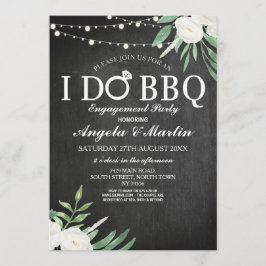 Convite EU FAÇO CHURRASCO Casal Festa de noivado FLUXO Chá