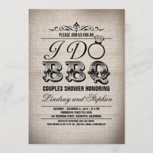 Convite Eu faço CHURRASCO de casais de toca chá