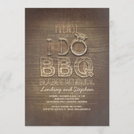 Convite Eu faço CHURRASCO de festa de noivado de madeira