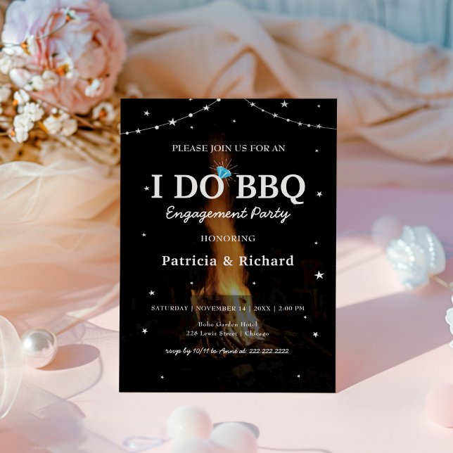 Convite Eu faço CHURRASCO - Festa de noivado de Casais not (I Do BBQ Engagement Party Invitation | BBQ Night Engagement, Couples Shower, or Rehearsal Dinner)