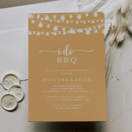 Convite Eu faço CHURRASCO Luzes Amarelas Festa de noivado