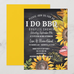 Convite Eu Faço CHURRASCOS Casais Chás Girassóis Rústi