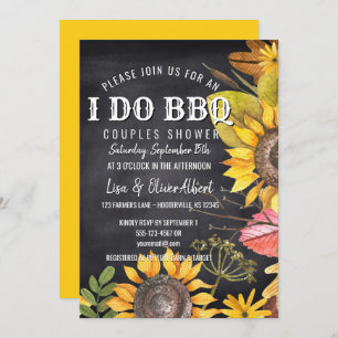 Convite Eu Faço CHURRASCOS Casais Chás Girassóis Rústicos