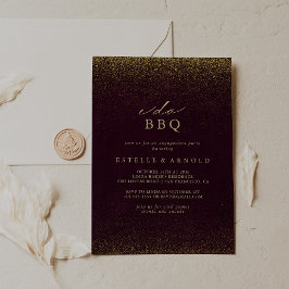 Convite Eu faço Festa de noivado brilhante Dourada de CHUR